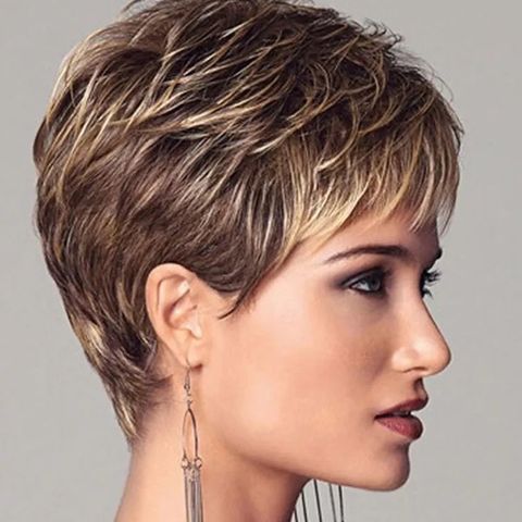 Women's Fashion Casual High-temperature Fiber Side Points Short Curly Hair Wigs
