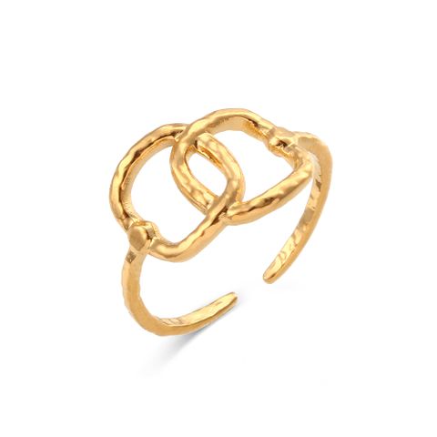 Fashion Geometric Stainless Steel Plating Gold Plated Open Ring