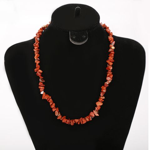 Ethnic Style Geometric Resin Beaded Natural Stone Necklace