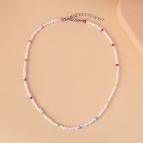 Simple Style Round Resin Beaded Necklace