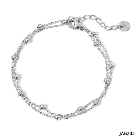 Simple Style Geometric Alloy Plating Anklet