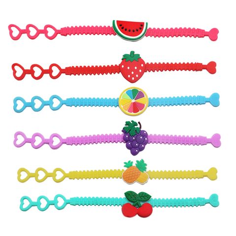 Cartoon Style Fruit Plastic Epoxy Rings Bracelets