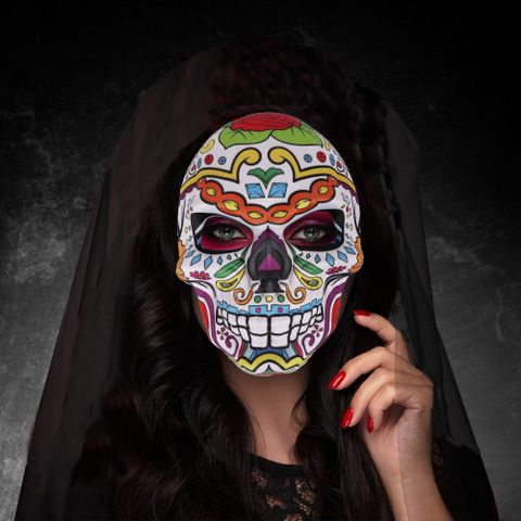Víspera De Todos Los Santos Cráneo El Plastico Mascarada Fiesta Máscara De Fiesta