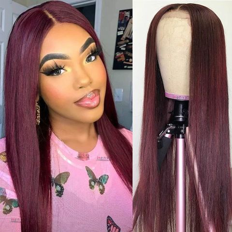 Unisex Fashion Street High Temperature Wire Centre Parting Long Straight Hair Wigs
