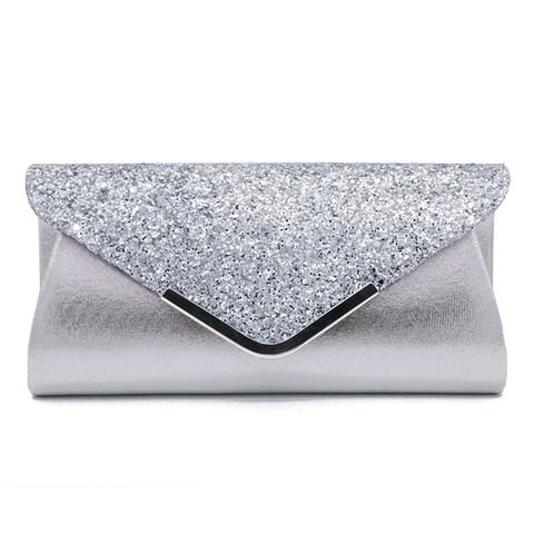 Red Light Grey Blue Satin Solid Color Sequins Square Evening Bags