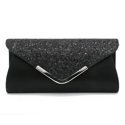Red Light Grey Blue Satin Solid Color Sequins Square Evening Bags
