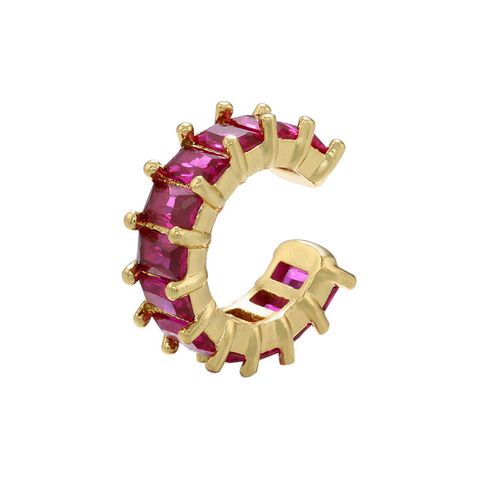 Fashion Geometric Plating Copper Artificial Gemstones Earrings