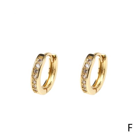 Fashion Round Gold Plated Zircon Hoop Earrings