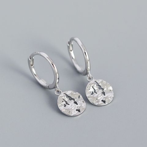 Retro Geometric Silver Earrings Pleated 925 Silver Earrings