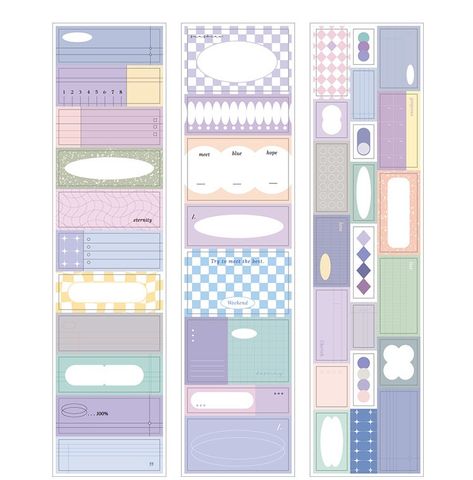 Paper Stickers Artistic Notebook Stickers 3 Pieces 4 Types