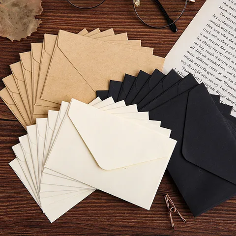 Retro Square Mini Envelope Kraft Paper Envelope Small Greeting Card Storage Envelope Wholesale