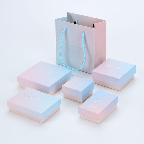 Fashion Simple Style Marble Gradient Color Solid Color Paper Jewelry Boxes