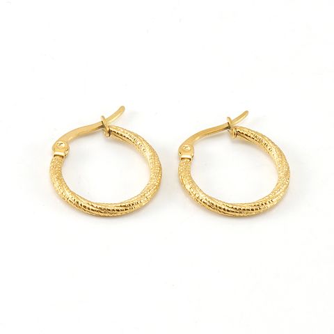 Fashion Circle Stainless Steel Hoop Earrings Gold Plated Stainless Steel Earrings