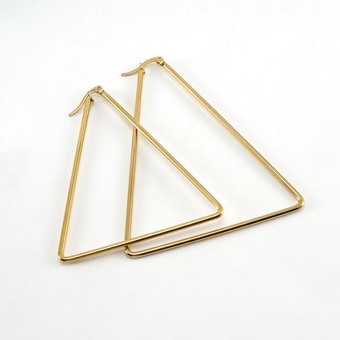 Estilo Simple Triángulo Geométrico Acero Inoxidable Aretes Pulido Pendientes De Acero Inoxidable