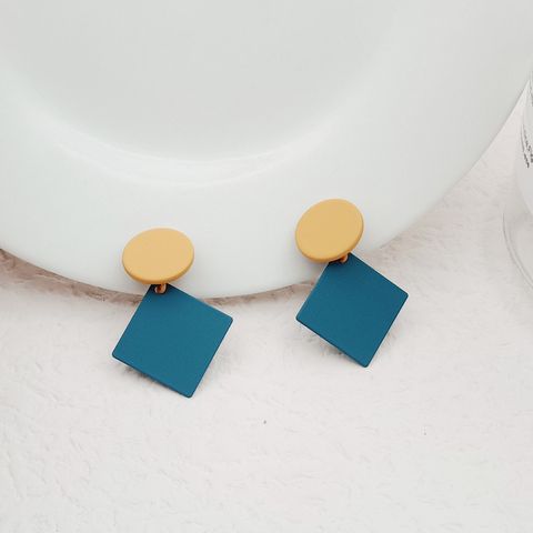 Simple Style Square Stoving Varnish Iron Drop Earrings Ear Clips