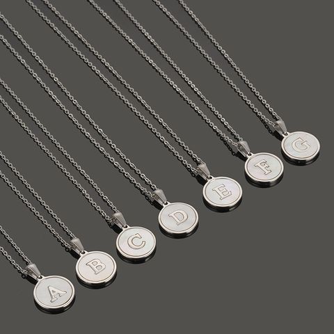 Style Simple Lettre Acier Inoxydable Polissage Placage Coquille Pendentif