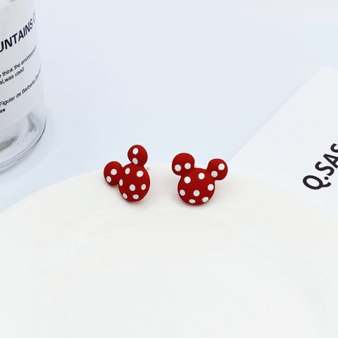 Simple Style Portrait Bow Knot Alloy Stoving Varnish Ear Studs 1 Pair