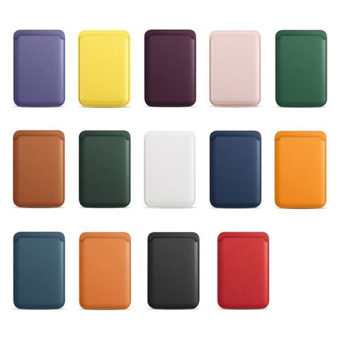 Unisex Pu Leather Solid Color Business Square Open Card Holder