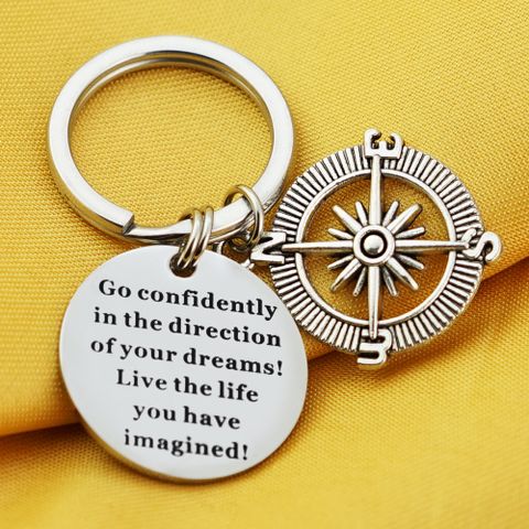 Fashion Compass Stainless Steel Bag Pendant Keychain