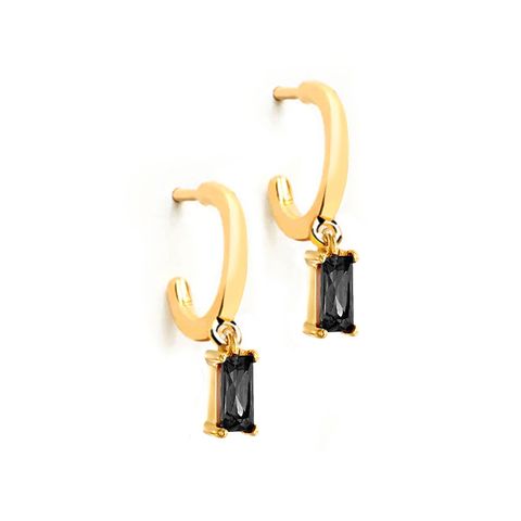 Simple Style Rectangle Copper Dangling Earrings Gold Plated Rhinestones Copper Earrings