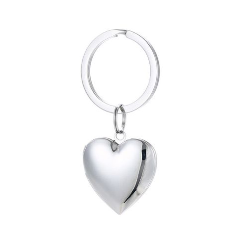 Fashion Round Heart Shape Stainless Steel Keychain