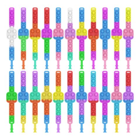 Cute Colorful Silicone Bubble Press Bracelet Decompression Fingertip Fun Toy