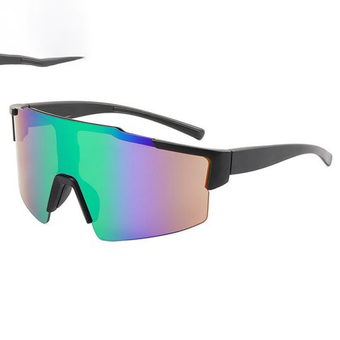 Unisex Fashion Gradient Color Pc Special-shaped Mirror Patchwork Half Frame Sunglasses