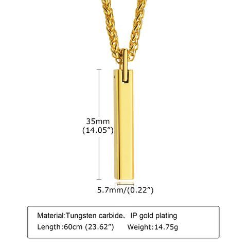 Simple Style Solid Color Tungsten Steel Plating Pendant Necklace