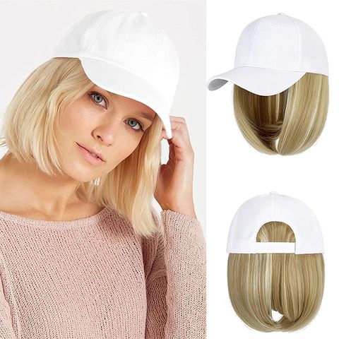Women's Simple Style Gradient Color Holiday High Temperature Wire Short Straight Hair Wigs