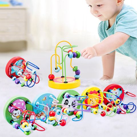 Wooden Children's Mini Beaded Infant Early Education Puzzle Abacus Toys