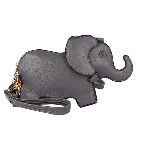 Women's Small Pu Leather Elephant Cute Zipper Crossbody Bag