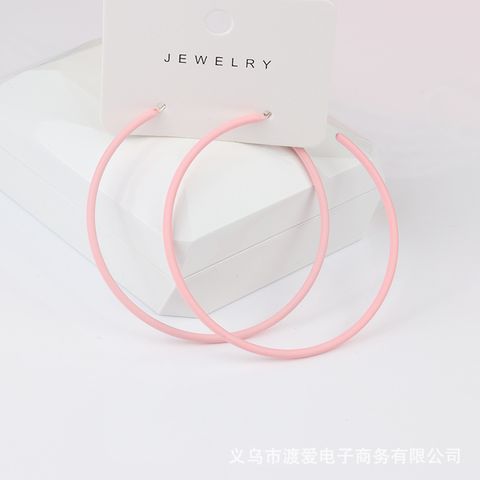 Exaggerated Round Alloy Spray Paint Hoop Earrings