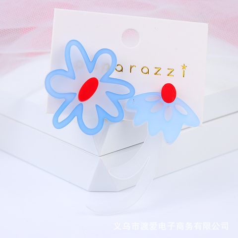 Sweet Flower Arylic Asymmetrical Earrings