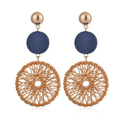 Fashion Geometric Wood Hollow Out Drop Earrings 1 Pair