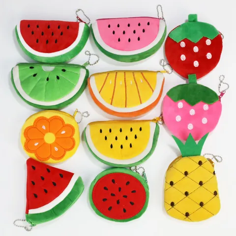 Kid's Fruit Plush Zipper Coin Purses