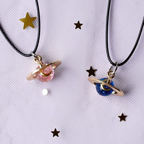 Fashion Starry Sky Alloy Artificial Gemstones Pendant Necklace