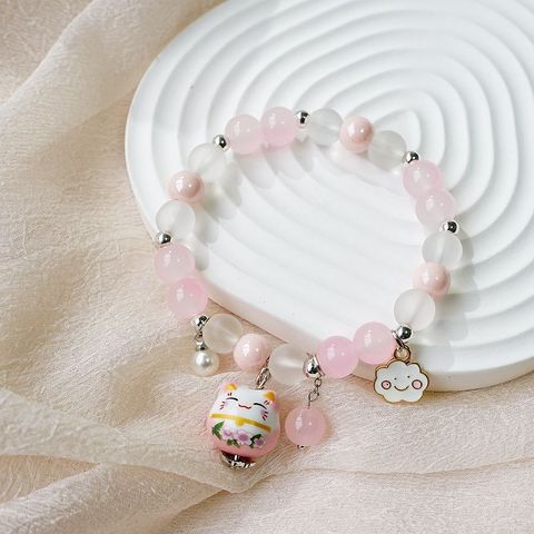 Simple Style Clouds Cat Alloy Beaded Bracelets