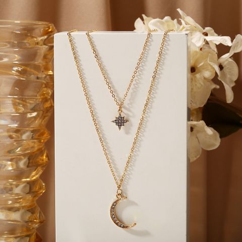 Fashion Solid Color Rhinestones Alloy Wholesale Layered Necklaces