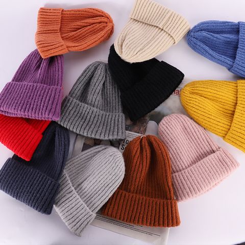 Unisex Basic Stripe Crimping Wool Cap