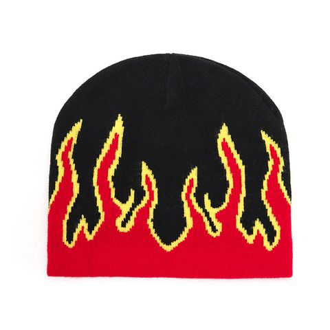 Unisex Hip-hop Flame Wool Cap