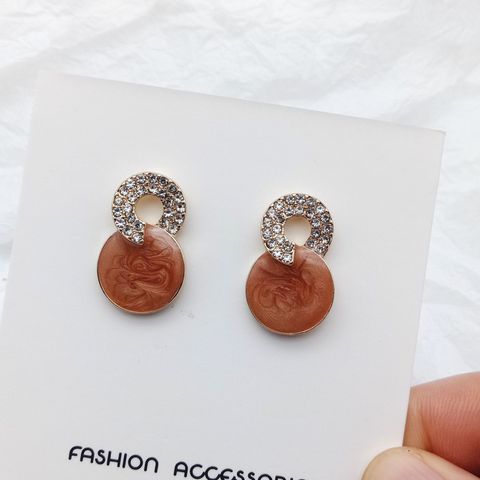 Fashion Geometric Alloy Enamel Rhinestones Earrings