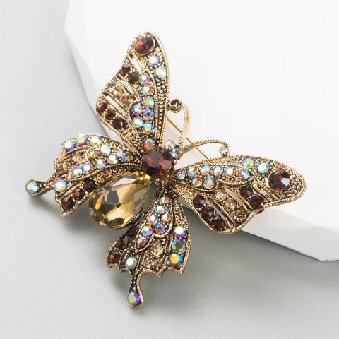 Fashion Cat Butterfly Alloy Inlay Rhinestones Brooches