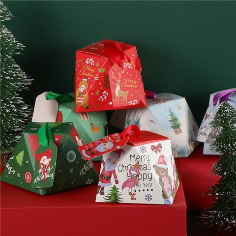 Weihnachten Süß Weihnachtsmann Elch Papier Gruppe Zubehör Für Geschenkverpackungen