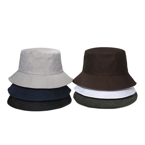 Unisex Simple Style Solid Color Sewing Flat Eaves Bucket Hat