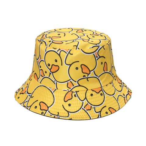 Women's Cute Duck Sewing Flat Eaves Bucket Hat