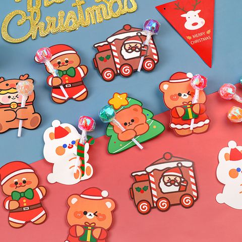 Ins Cartoon Cute Christmas Candy Children Diy Message Decoration Greeting Card