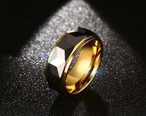 Fashion Geometric Tungsten Steel Rings Plating Stainless Steel Rings