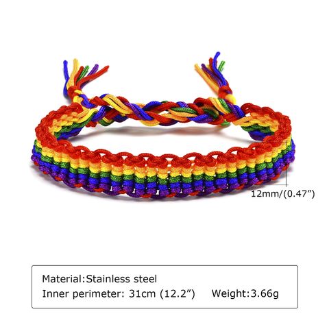 Fashion Rainbow Bow Knot Cord Knitting Women's Bracelets