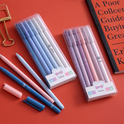 Solid Color Boxed Gel Pen Six-pack Set