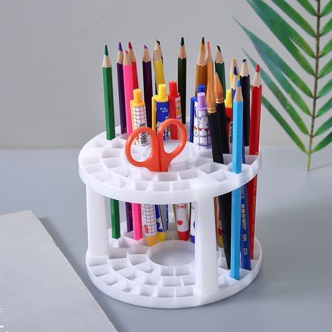 Creative Round Brush Storage Rack Pencil Gel Pen Holder Porous Position Convenient Storage Makeup Brush Small Shelf